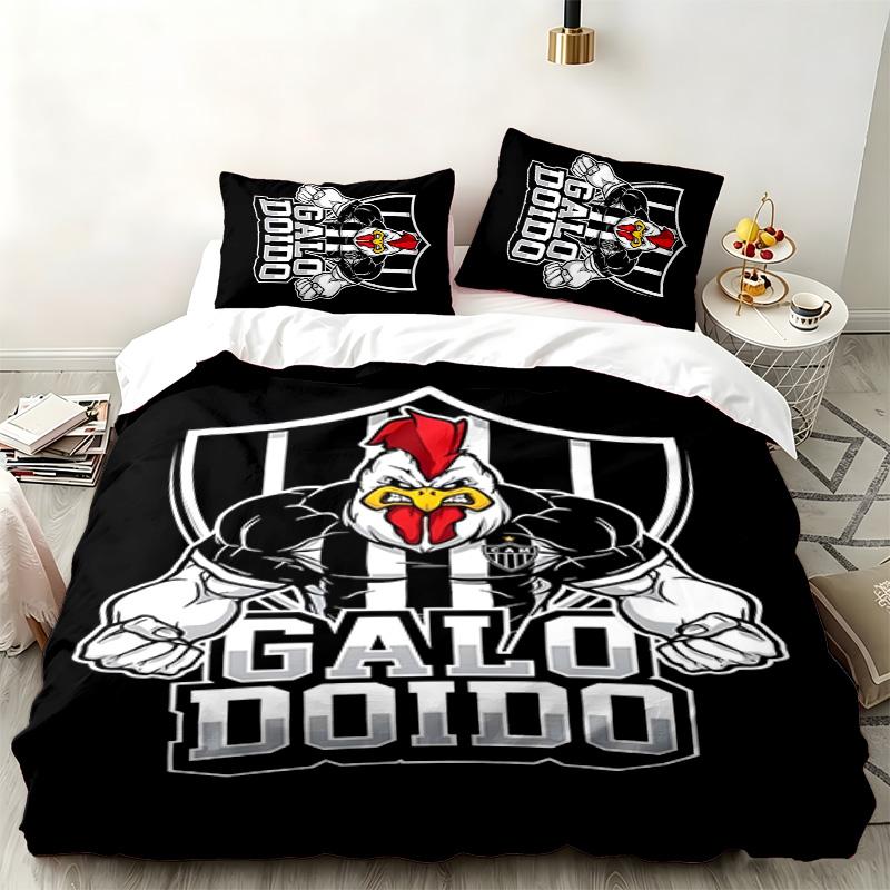 Clube Atletico Mineiro 3pc Set Perfect for Bedroom Use Comfortable Bedding Set Includes a Duvet Cover and Two Pillowcases Ideal Birthday or Christmas