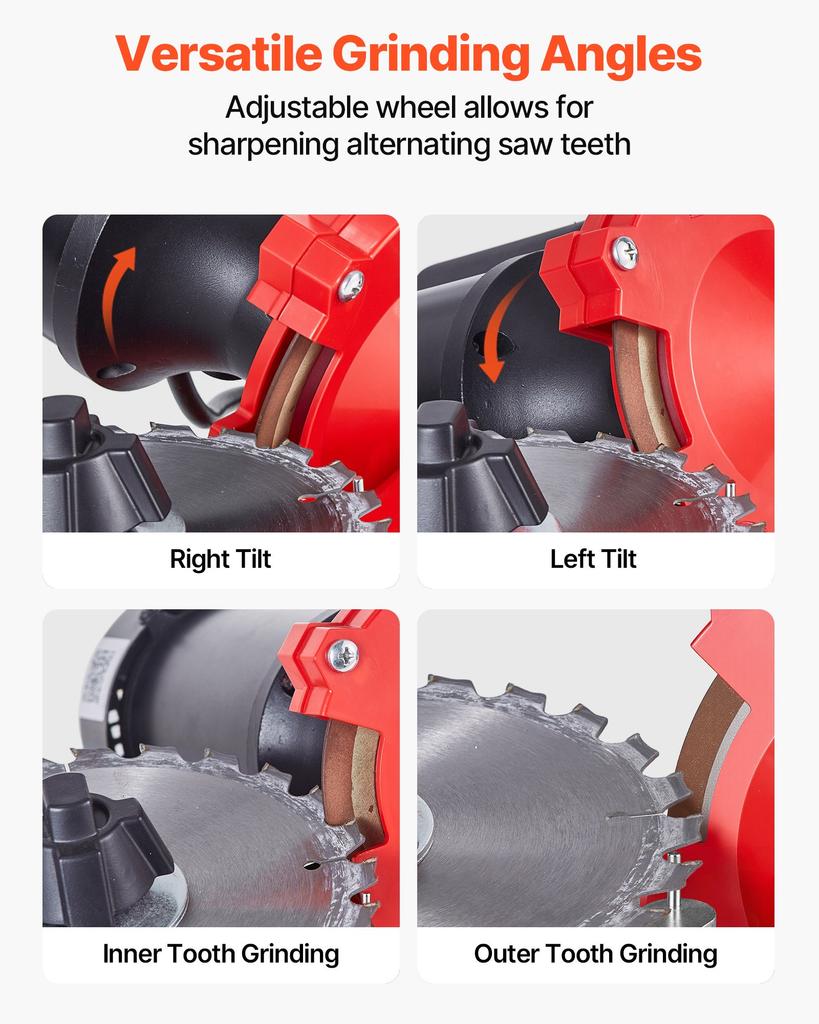 VEVOR Circular Saw Blade Sharpener with Water Tank, 370W 2890RPM Rotary Angle Mill Grinder