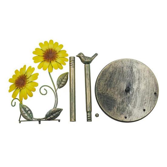 Kitchen Paper Towel Rack Vertical No-Drill Holder with Weighted Base Sunflower Design Dispenser for Kitchen Bathroom