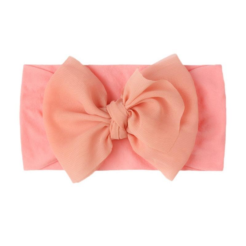 New baby nylon headband, baby cute bow wide-sided double-knotted headscarf, children's headband.