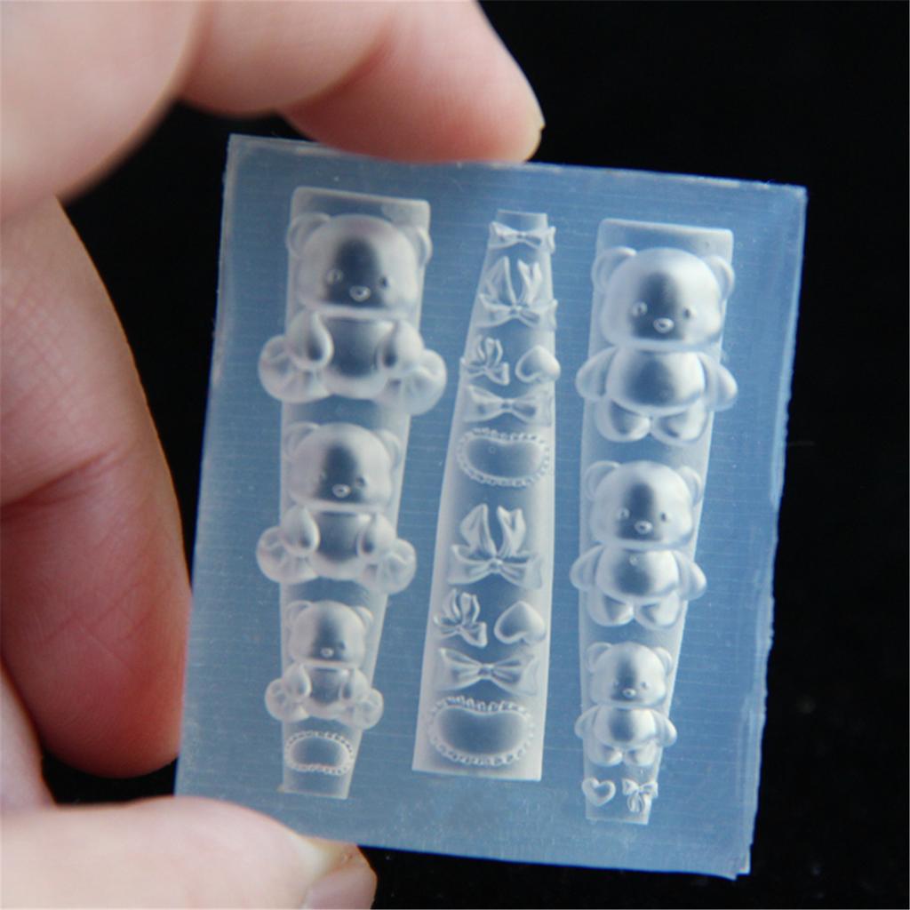 Vielseitige Silikon-Nagelform für entzückende Bären-Designs Robustes und flexibles Zubehör für alle Nagelformen und -längen