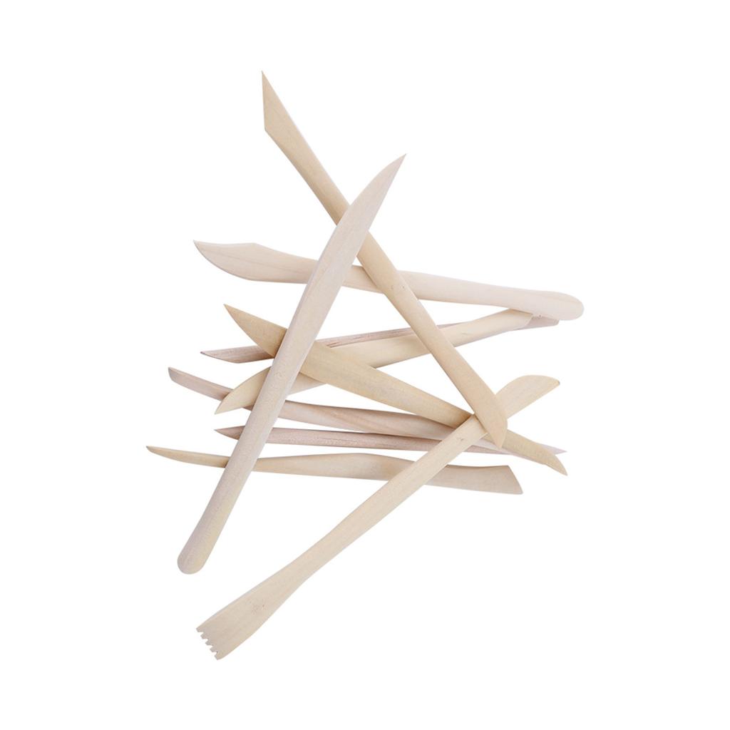 10 pcs DIY Wood Wooden Clay Modeling Tools Set Polymer Clay Sculpting Tools