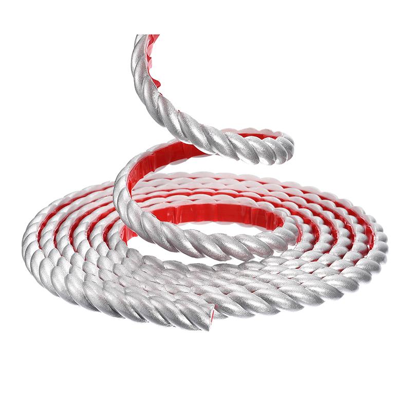 

2/3/5 метров Гибкий молдинг Отделка Настенная отделка Самоклеящаяся Мягкая Рамка для зеркала Потолочный молдинг Отделка края шкафа Домашнее украшение 2 Meterx15mmx8mm серебряный