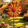 Dekorativer Gartenkreisel Blume Windspiel, 75 cm Metall mit Erdspieß, Outdoor-Windrad Geschenk für Freunde Rostbeständig Hof Rasen Terrassen Dekoration