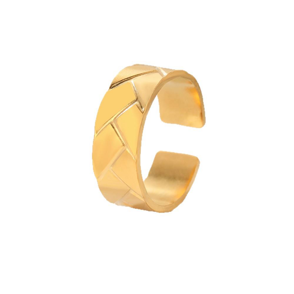 Adjustable Retro Stainless Steel Open Ring for Men and Women, Popular European and American Couple Style.