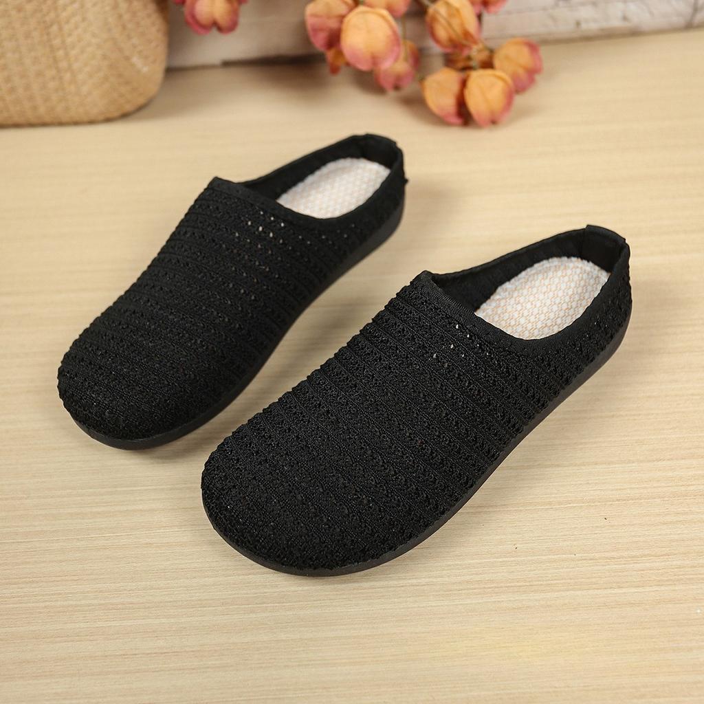 Fashion Women's Casual Sandals 2025 Summer Fashion Hollow Breathable Fly Weave Mesh Shoes Lightweight Comfortable Outdoor Half Slippers