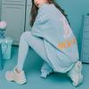 MLB Like Series Langarm Lockerer Sitz Graffiti-Print Sweatshirt Unisex-Sweatshirt Minze 31MT08011-43T