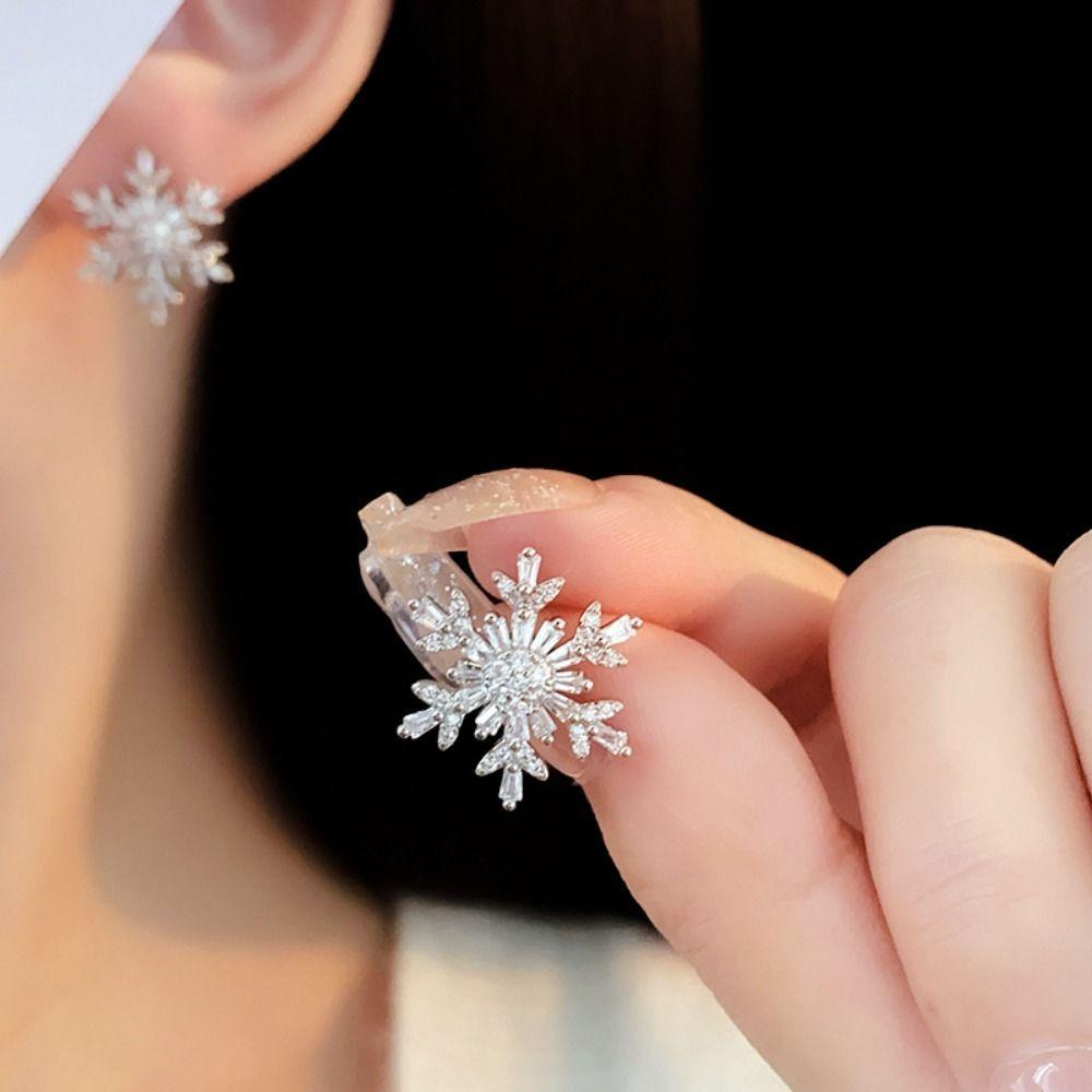 

Элегантные серьги-снежинки для женщин, модные серьги с имитацией жемчуга для вечеринки серебряный