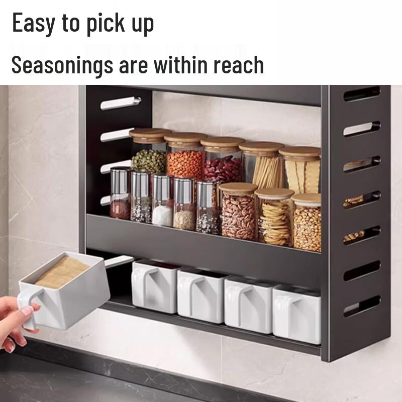 Yunshuang 3-Tier Kitchen Spice Rack with 5 Jars