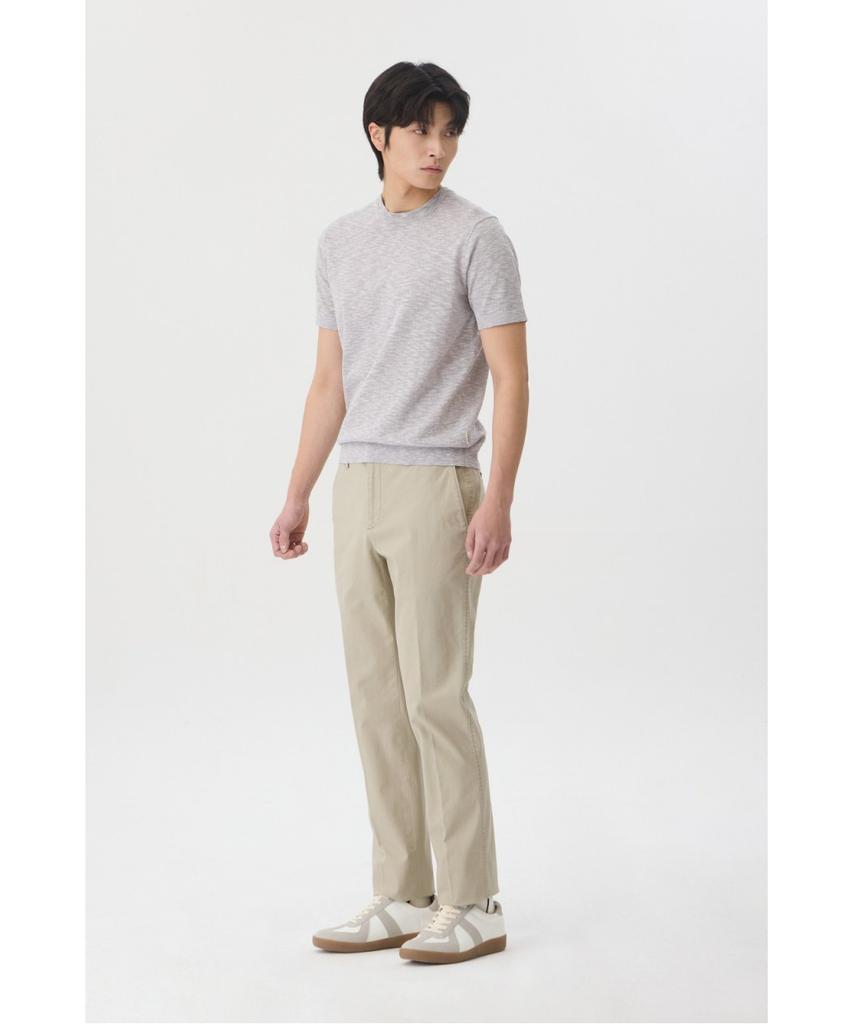BRENTWOOD [Selection] Washable Two-Tone Slub Round Neck Sweater Brwam26851Gyx