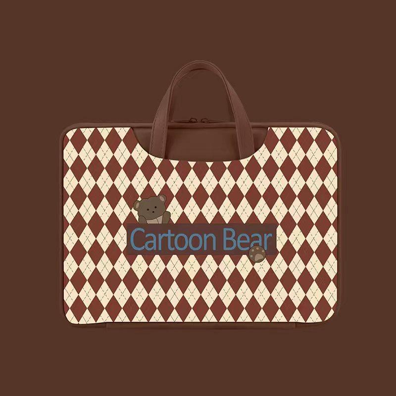 

TS JYL laptop bag,Korean Woven Laptop Bag Women Handheld 13 Inch MacBook Tote Document 14 inches коричневый