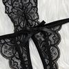 Mesh Hollow Women Lingerie Deep V Neck Lace Sling Nightwear Sweet Lace Bow Bodysuit  Gifts