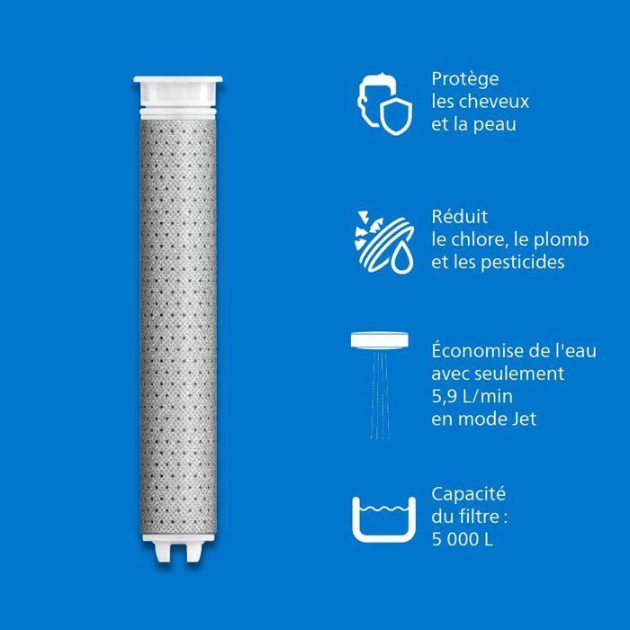 Soffione doccia con filtro - PHILIPS - Modello Philips - Elimina il cloro - 3 modalità - Risparmio idrico 5,9 L/min