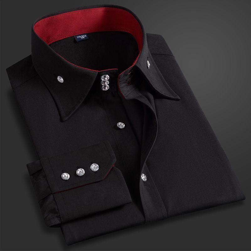 Spring Autumn Men's Executive Shirt Korean Fit, Permanent Press Formal Office Wear, Breathable Thin Long Sleeve Business Casual