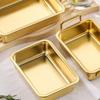 Rectangle Oven Tray for Casserole Bread Pizza Stainless Steel Deep Roasting Pan with Portable Handle Kitchen Accessories