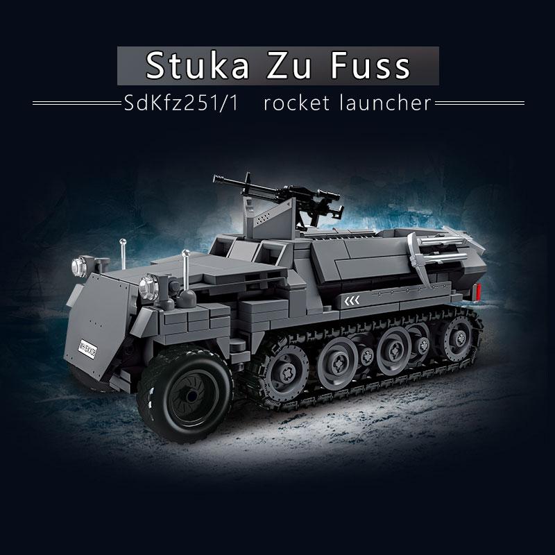 Classic Tracked Tank Building Blocks from the 20th Century, Educational Tank and Armored Vehicle Assembly Toys, Children's DIY