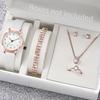 Xiaomi 5/6PCS Fashion Women's Quartz Watch Leather Band Analog Quartz Watches with Diamond Jewelry (Without Box)