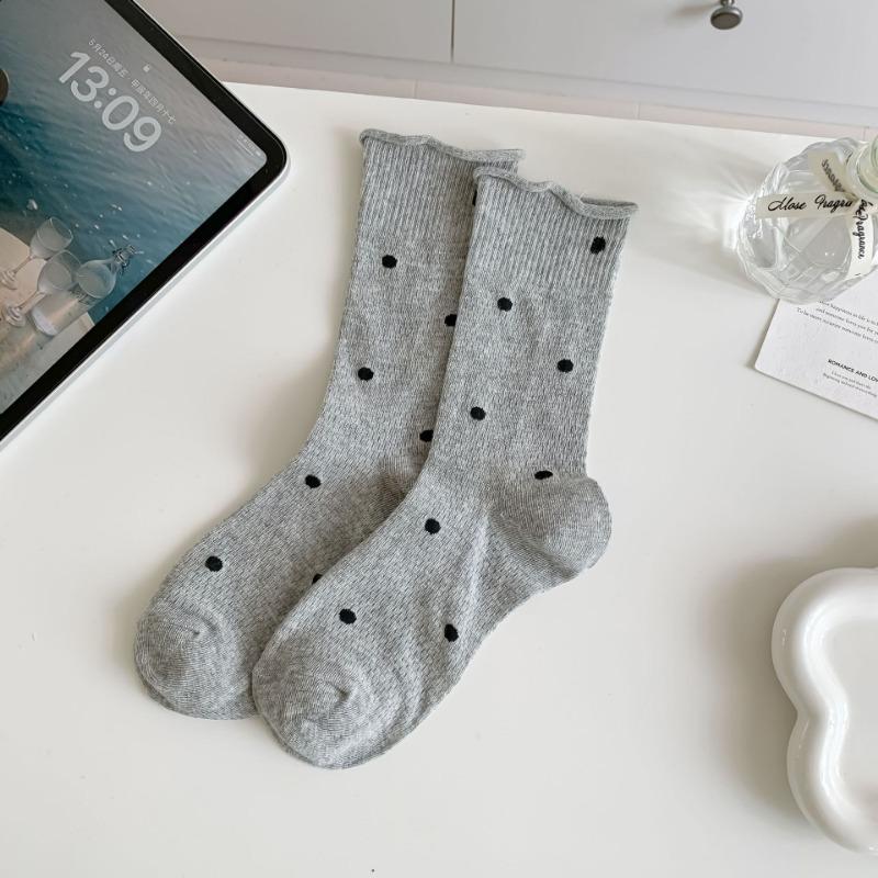 

Женские гольфы до середины икры однотонных расцветок в горошек универсальны. Женские летние дышащие сетчатые носки до середины икры оптом 1 pair светло-серый