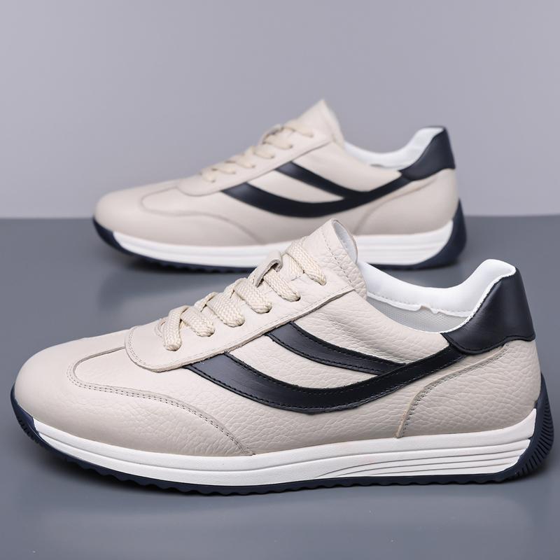 Fashion All-match Men's Sneakers Sports Casual Shoes Leather Outdoor Men Walking Shoe Luxury Brand Hiking Shoes Male Comfortable Flats