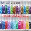 MIYUKI 4mm Transparent Dyed Core Sugar Cube Beads for DIY Bracelets