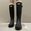 2025 Rain Boots~ Leather Platform Boots Children's Winter New Fashion Round Head Knight Boots Boots Boots High Boots