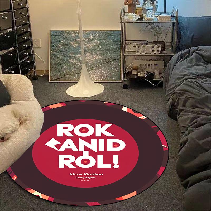 Modern CD Record Round Carpet Comfort Soft Bedroom Decoration Rug Customizable Living Room Sofa Area Rug Washable Chair Mat