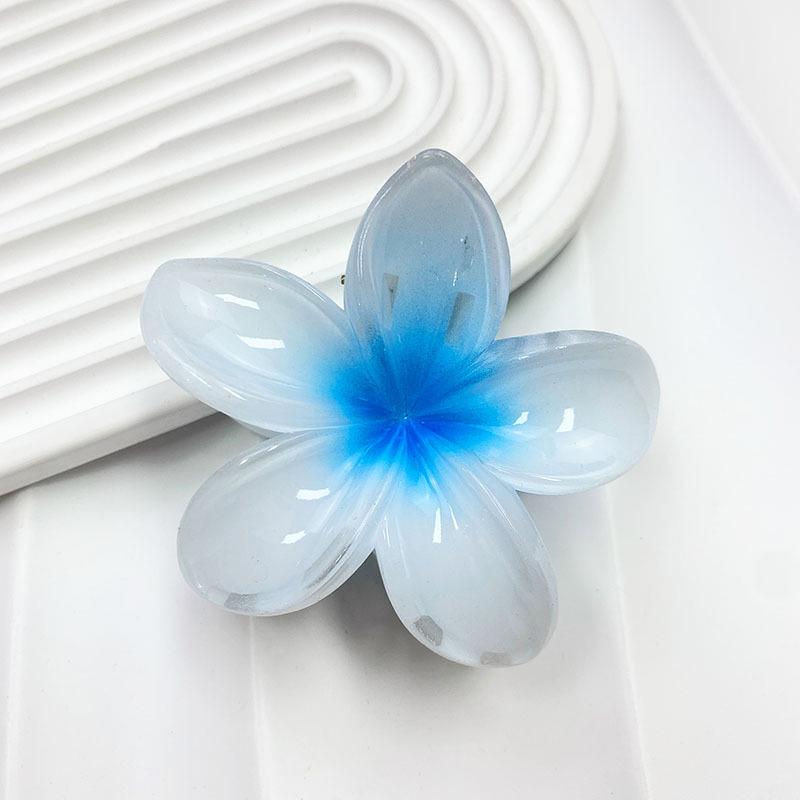 Retro Colorful Frangipani Flower Hair Claw Clip for Women
