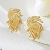 Unique Metal Twist Geometric Big Stud Earrings for Women New Fashion Romantic Gold Color Earrings Jewelry Valentine's Day Gifts