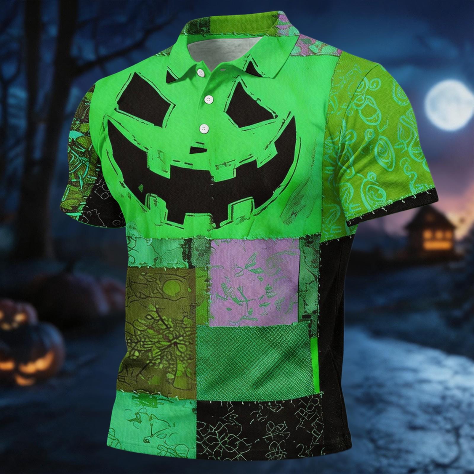 Men s Short Sleeve Halloween Printed Shirt for Casual Sports and Everyday Wear XL