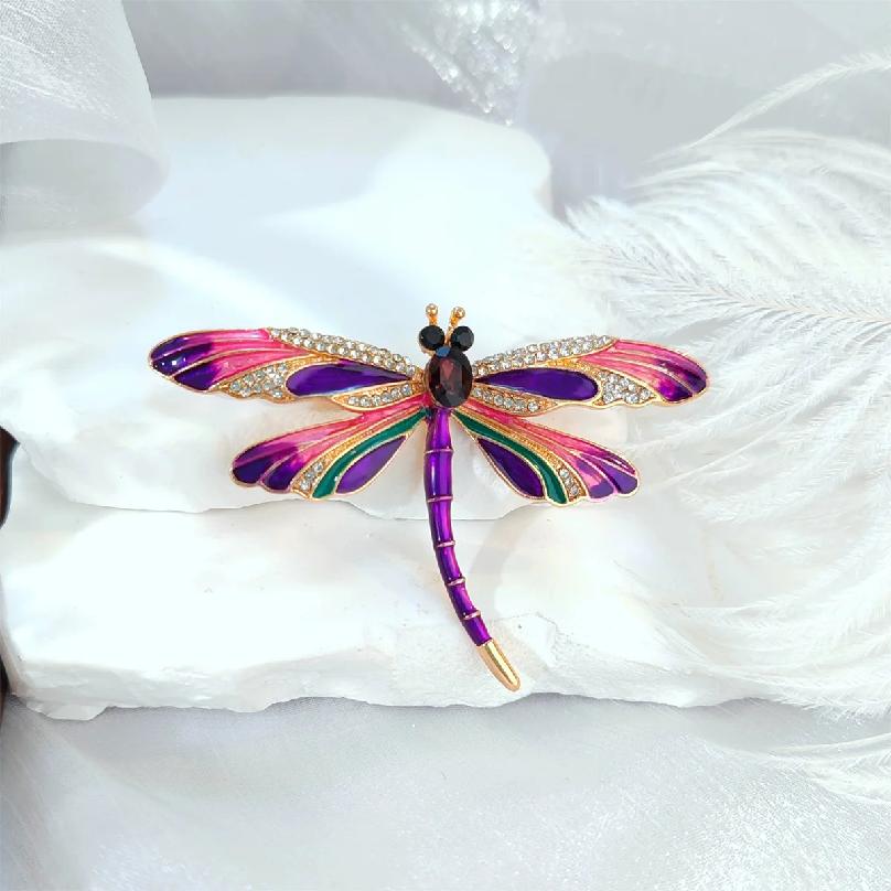 

1Pc Color Y2K Dragonfly Brooch Pin Beautiful And Exquisite Retro Accessories Elegant And Romantic Party brooch For Women фіолетовий