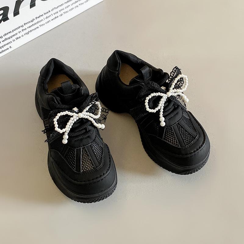 Fashion Summer Hollow Out Thick Bottom Vulcanized Shoes Woman Chunky Platform White Sneakers Women Comfortable Lace Up Sports Shoes