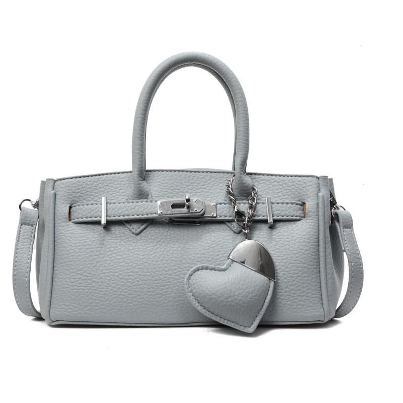 

Niche Design 2025 New Style Temperament Lychee Pattern Portable Small Square Bag Western-style Fashionable Commuter Cross-shoulder Women s With pendant синий