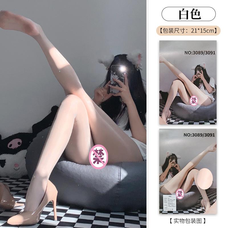 

Sexy oily stockings women s black silk oily socks silky smooth mood uniform fun temptation (3091) open model белый