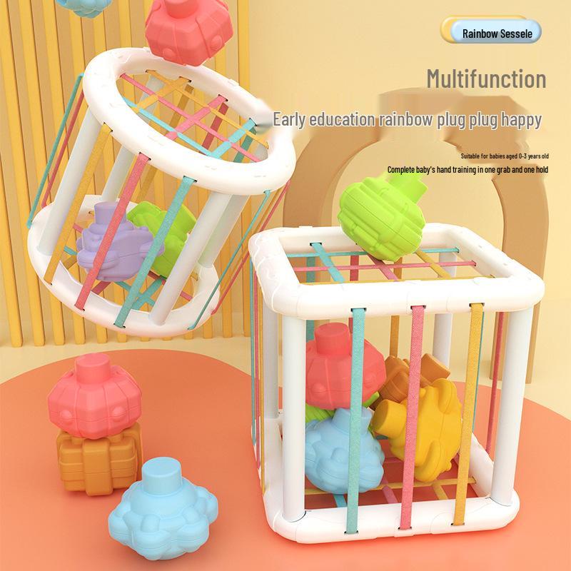 

Rainbow Sesele Shape & Color Recognition Rattle for Infant Fine Motor Training