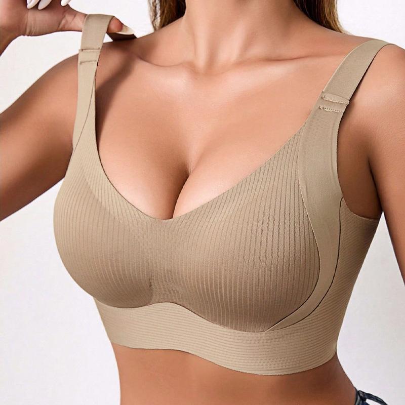 

Європейський розмір Жіночі безшовні бюстгальтери великого розміру Бюстгальтери пуш-ап для великих грудей Кольорова майка Маяра Спідня білизна L бежевий