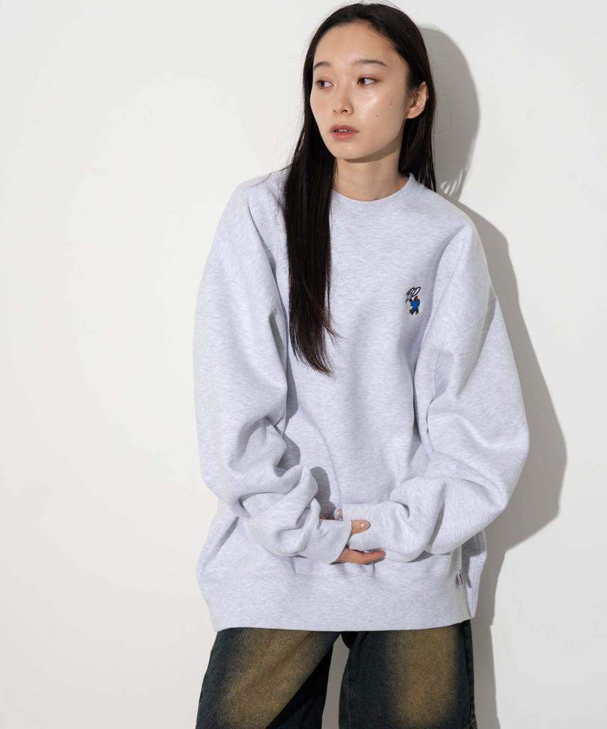 WEGO BENDAVIS Pullover Sweatshirt with Perfect for Fall and Size Ash Gray Men's Custom-Made One-Point Design, Oversized, Simple, Winter, Gift, M,