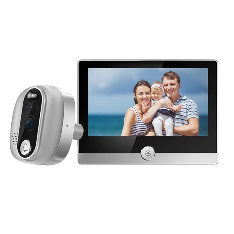 

4,3-дюймовый видеодомофон, дверной звонок 1080P HD, Wi-Fi, ночное видение, дверной звонок, умный PIR-датчик движения, дверные камеры, WiFi-глазок