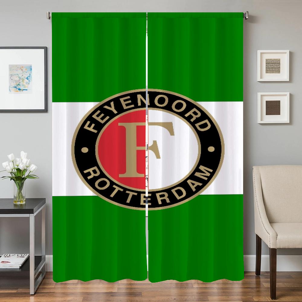 

Оконные кухонные шторы для гостиной, 2 шт., затемняющие шторы, дверные шторы F-feyenoord-d Fc, перегородка, украшение для спальни W50xH70cmx2pcs-CL