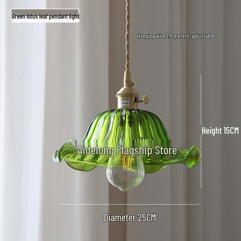 Nordic Retro Brass Glass Pendant Light - Ideal for Bar, Restaurant, Bedside, or Cafe.
