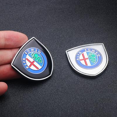 1pc 3D Metal Shield Emblem Car Window Trunk Decor Sticker For Logo 159 Giulietta Mito 147 F1 Stelvio Volante Styling
