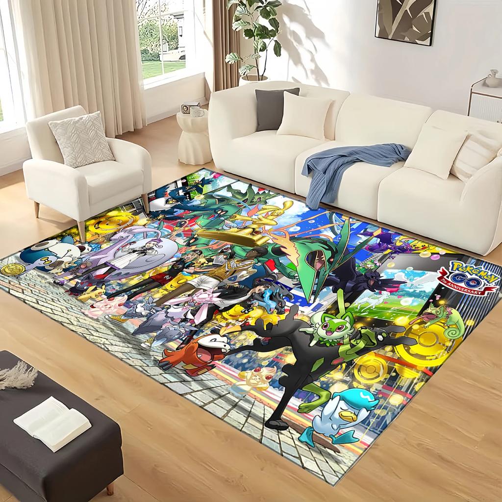 Pokemon Pikachu Cartoon Carpet Rug for Living Room Bedroom Home Sofa Decoration,kids Non-slip Floor Mat Christmas Gift