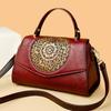 New retro women's bag medium embossed soft leather shoulder messenger bag fashionable portable women's bag