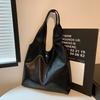 Fashionable Large Capacity Pu Tote Bag For Women Stylish Commuter Handbag In Black Silver White And Brown