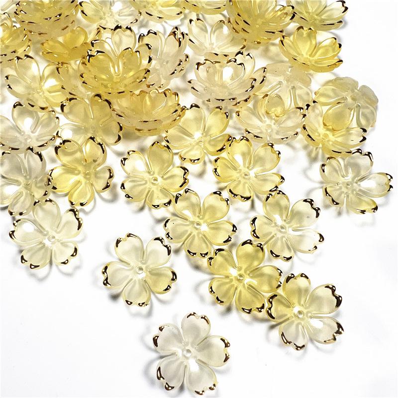 

50 шт. 19 мм акриловые бусины вишни, лепестки, очаровательные соединители, серьги «сделай сам», ювелирные изделия для волос, аксессуары из смолы as the picture