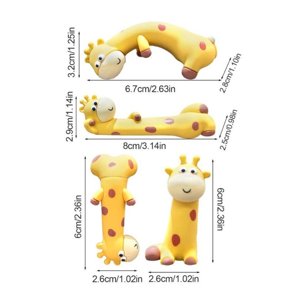 Mini Dolls Computer Monitor Decor 3D Desk Toy Giraffe Ornament Model  Auto Interior