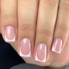 Nude Pink & White European Square Press-On Nails - Hot Selling Classic Style