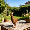 Metal Bird Statue Garden Piece for Gate Post and Porch Entry, 13 x 25 cm Iron Animal Figure for Flower Bed and Yard Display Outdoor Use