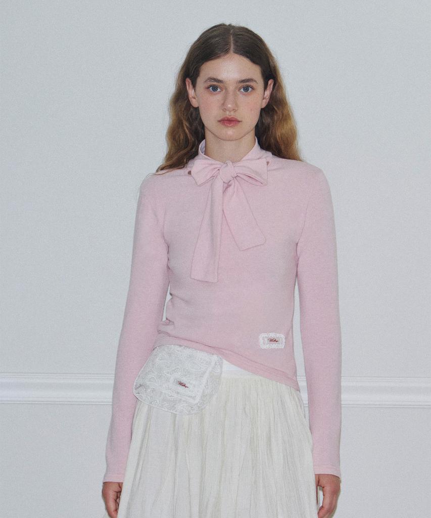 Baitalssain Tie Long Sleeve T-Shirt (3C) (Pink)