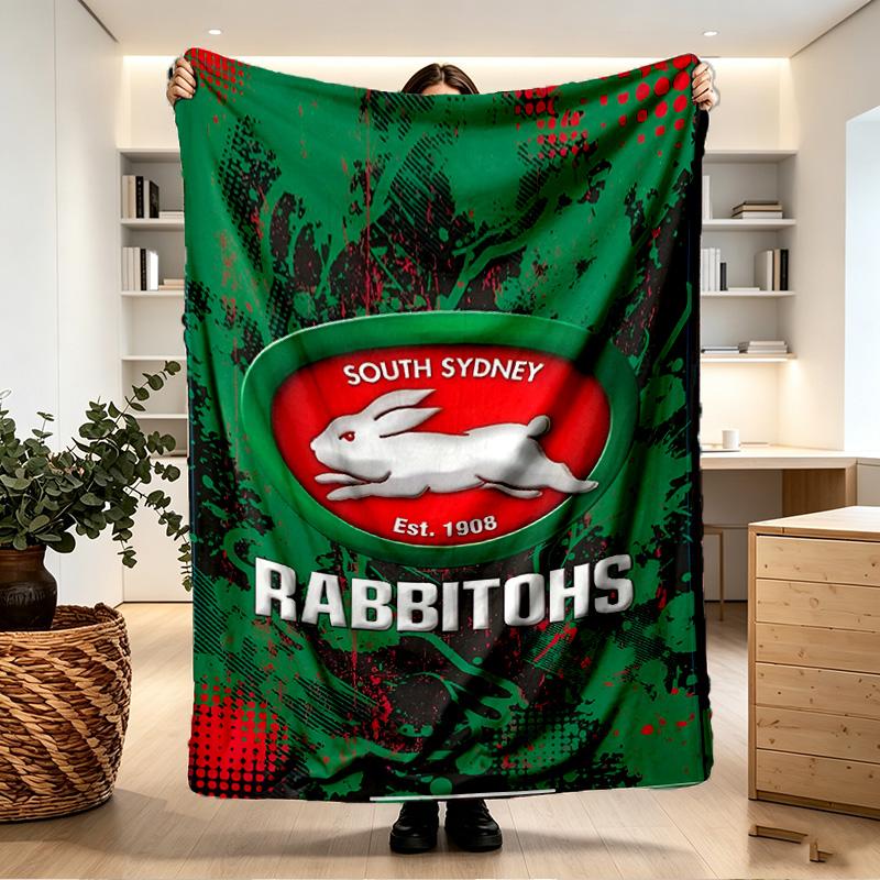 South Sydney Rabbitohs Print Blanket - Soft & Comfortable, for Bedroom, Travel, Sofa, Home Decoration - Birthday Christmas Gift for Friend