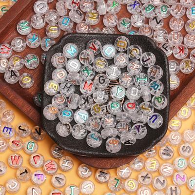 20Pcs 10mm Acrylic Gilding Letter Loose Beads DIY Necklace Bracelet Handmade Jewelry Making
